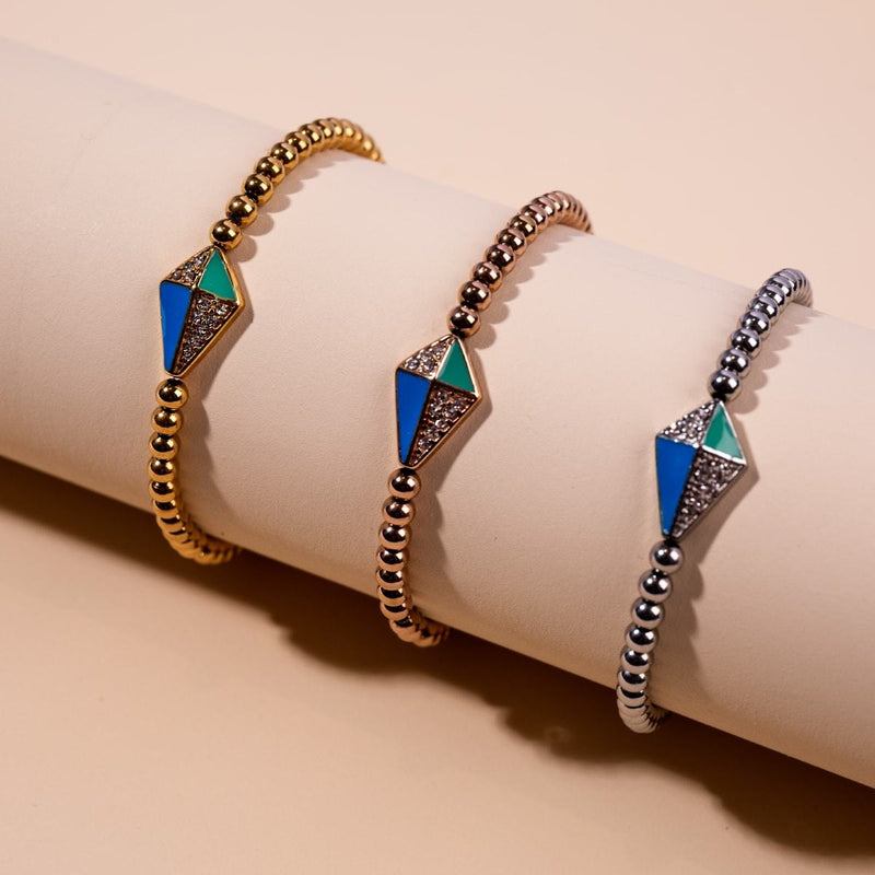 Drachen | Silber | Emaille | Kristall-Charm-Armband