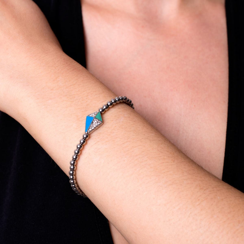 Drachen | Silber | Emaille | Kristall-Charm-Armband