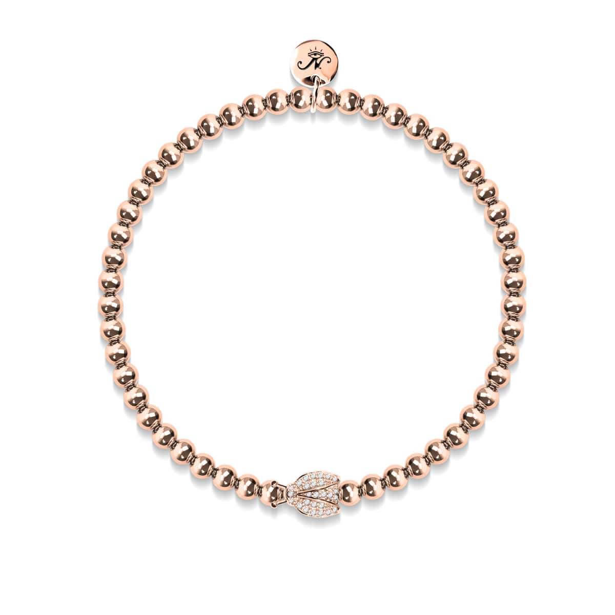 Glückskäfer | 18 Karat Roségold | Marienkäfer aus Kristall