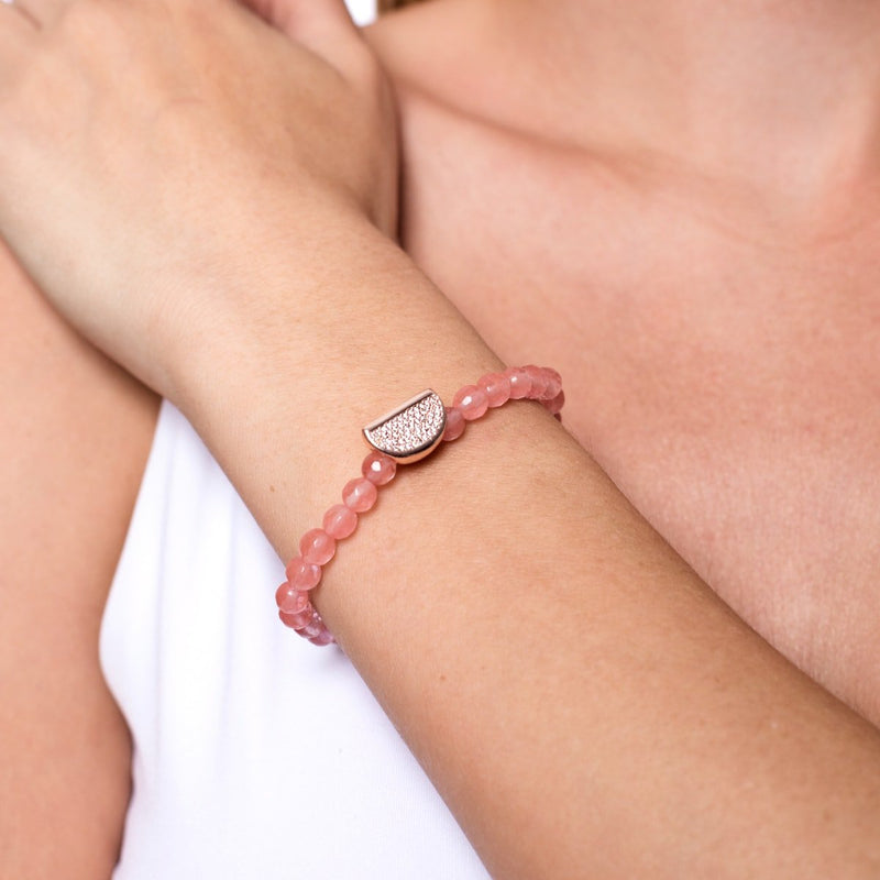 Saftig | 18 Karat Roségold & rosa Apyrit | Kristallmelone