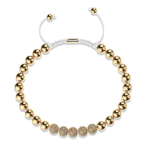 18 Karat Gold | Kristallpavé Gala-Armband | Weiß