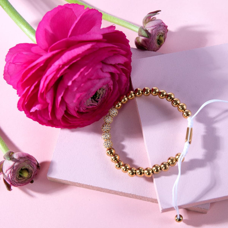 18 Karat Gold | Kristallpavé Gala-Armband | Weiß