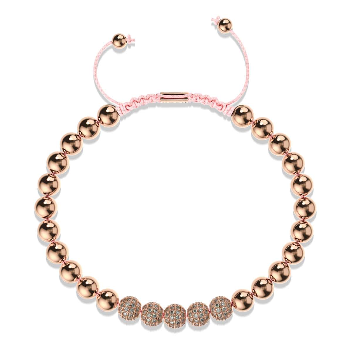 18 Karat Roségold | Gala-Armband mit Kristallpavé | Rosa