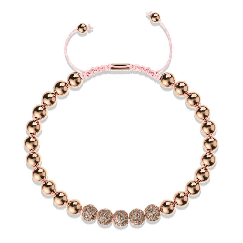 18 Karat Roségold | Gala-Armband mit Kristallpavé | Rosa