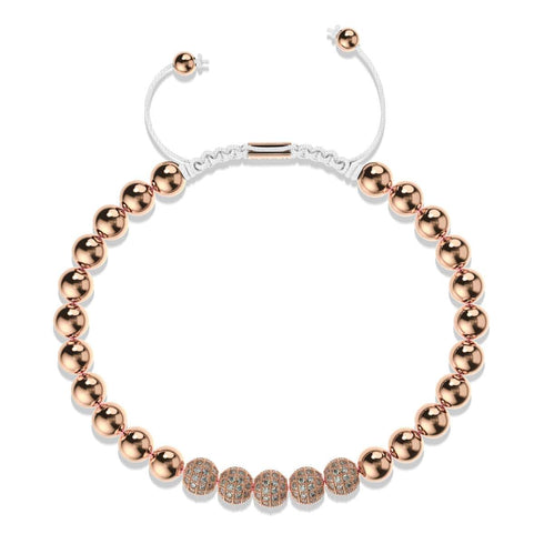 18 Karat Roségold | Gala-Armband mit Kristallpavé | Weiß