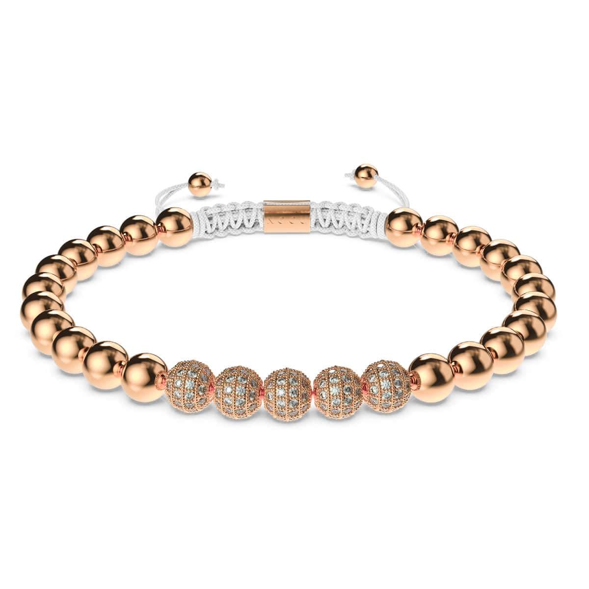 18 Karat Roségold | Gala-Armband mit Kristallpavé | Weiß