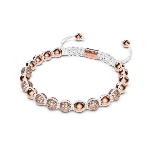 18 Karat Roségold | Kristallpavé Kikiballa-Armband | Weiß