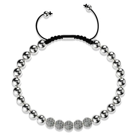 Silber | Kristallpavé Gala Armband | Schwarz