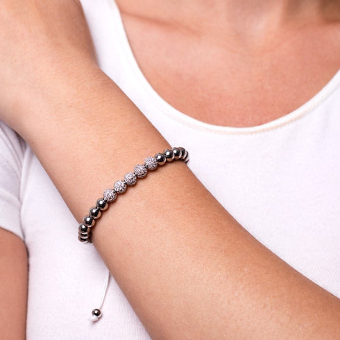 Silber | Kristallpavé Gala Armband | Weiß