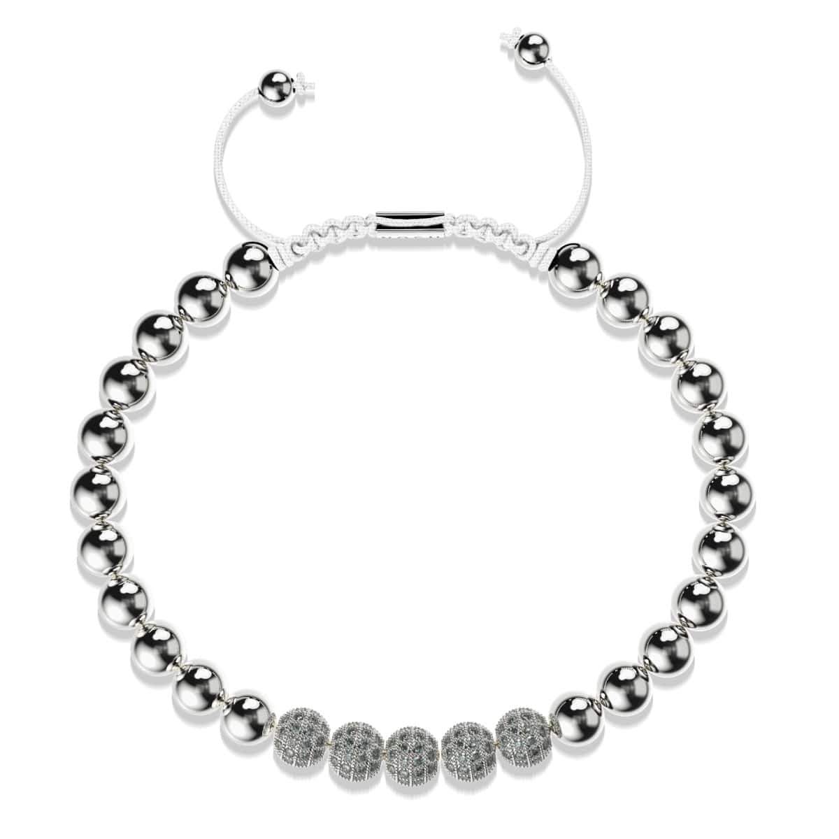 Silber | Kristallpavé Gala Armband | Weiß