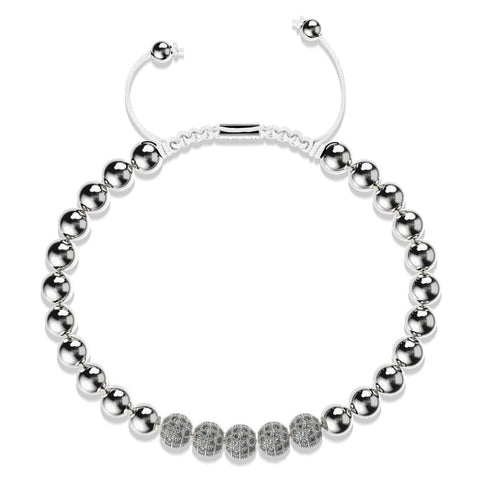 Silber | Kristallpavé Gala Armband | Weiß