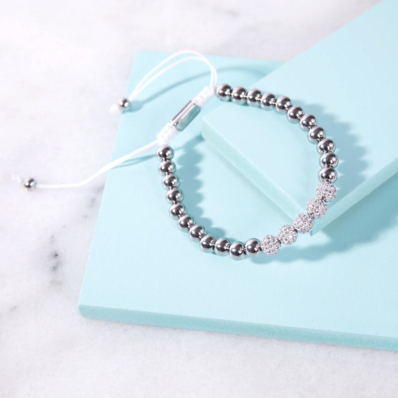 Silber | Kristallpavé Gala Armband | Weiß