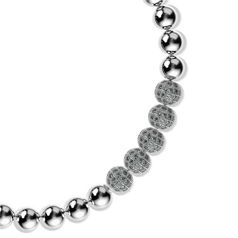 Silber | Kristallpavé Gala Armband | Weiß