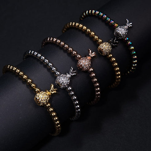 Piña Colada | 18 Karat Roségold | Ananas-Armband mit Kristallen