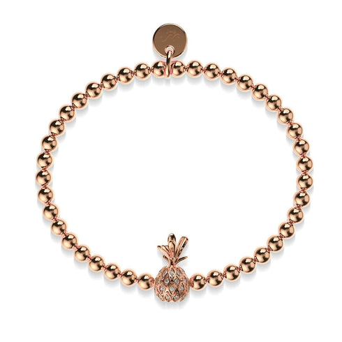 Piña Colada | 18 Karat Roségold | Ananas-Armband mit Kristallen