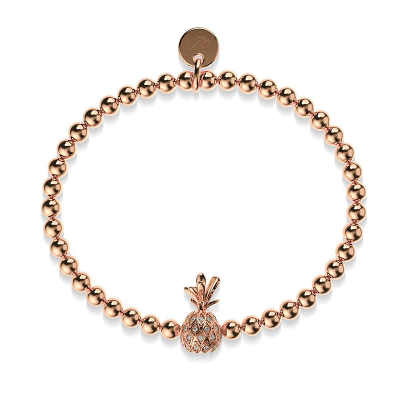 Piña Colada | 18 Karat Roségold | Ananas-Armband mit Kristallen