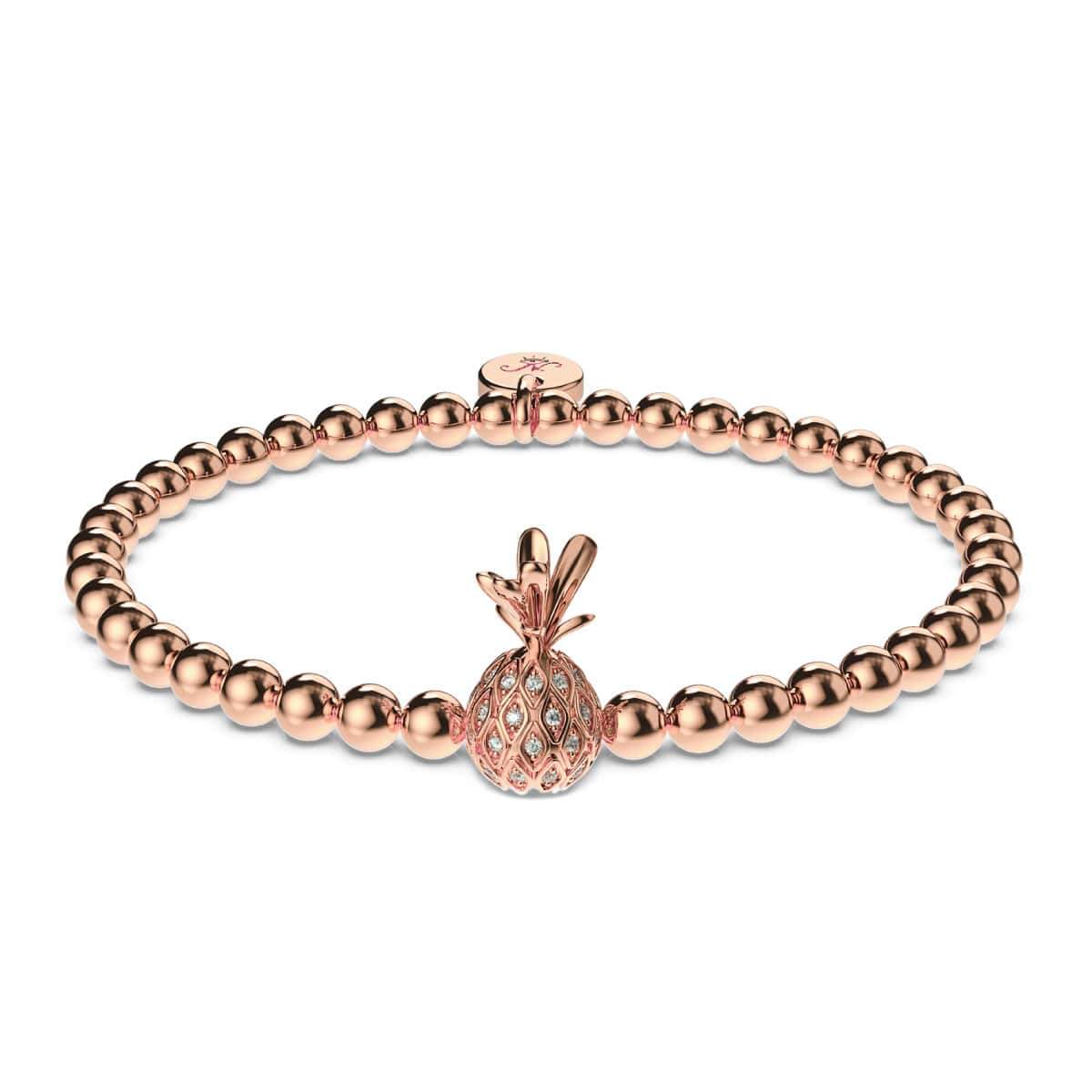 Piña Colada | 18 Karat Roségold | Ananas-Armband mit Kristallen