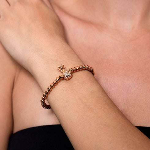 Piña Colada | 18 Karat Roségold | Ananas-Armband mit Kristallen