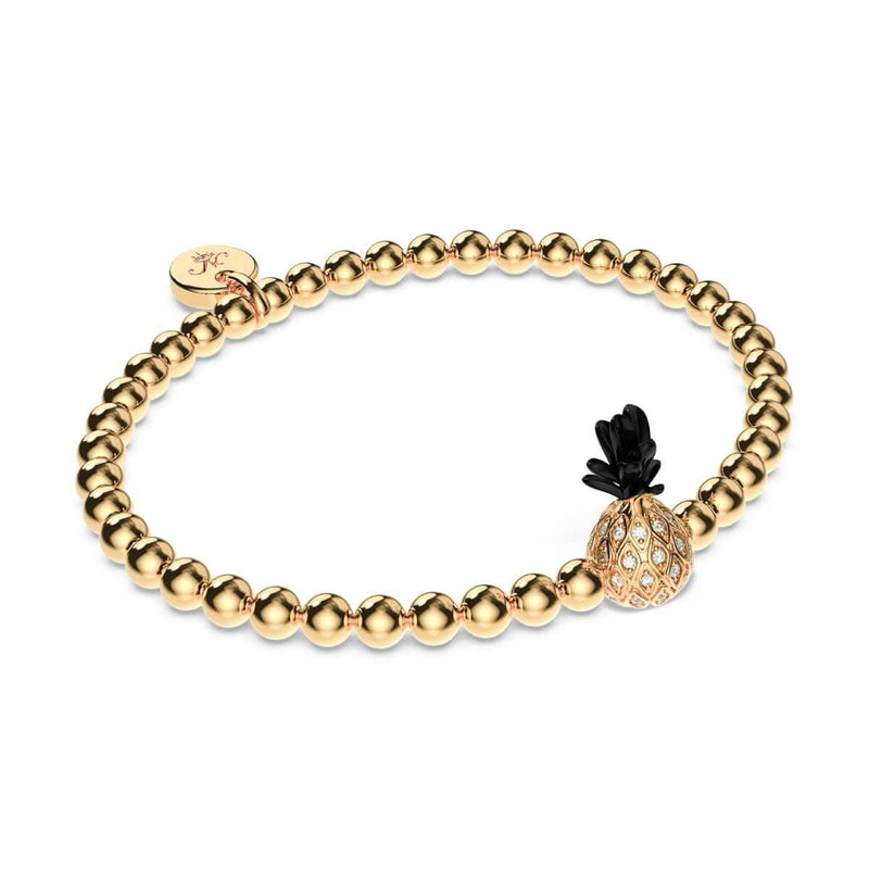 Piña Colada | Rotguss & 18 Karat Gold | Ananas-Armband mit Kristallen