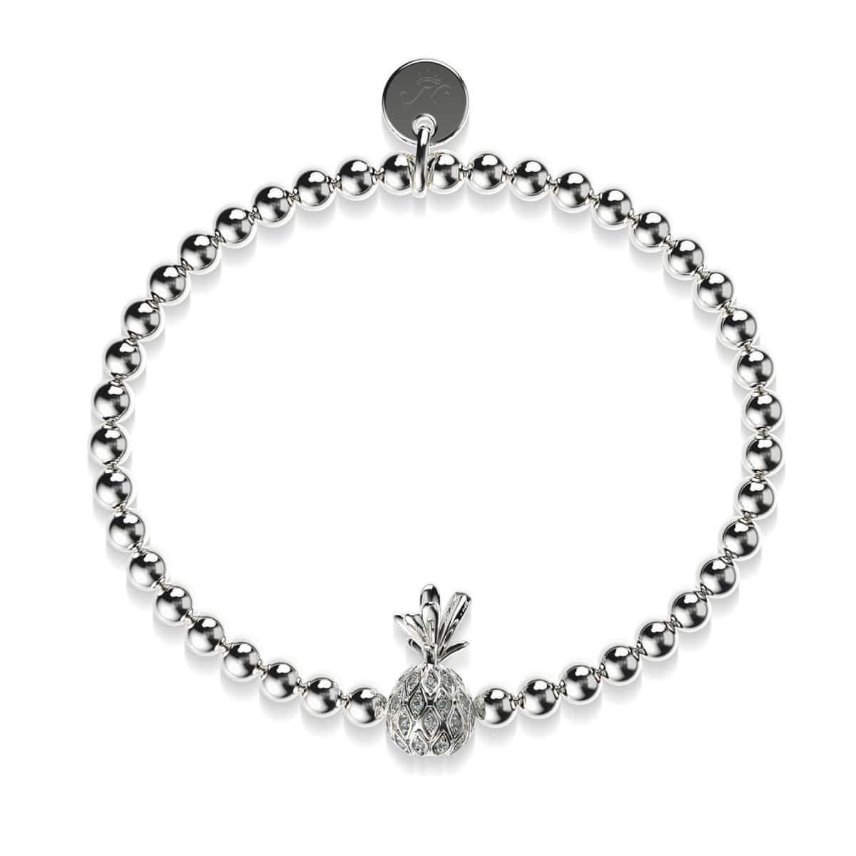 Piña Colada | Silber | Ananas-Armband mit Kristallen