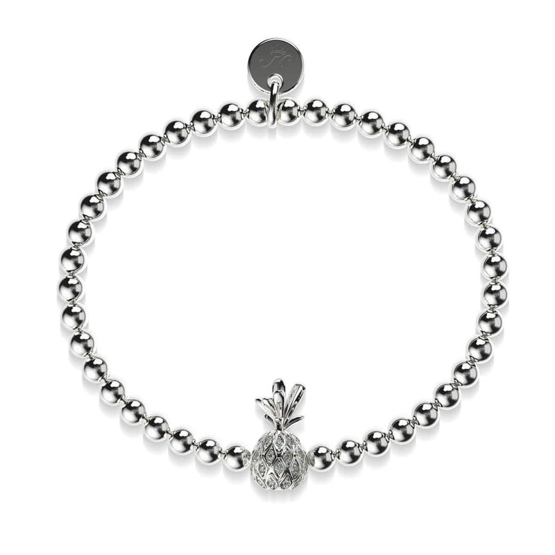 Piña Colada | Silber | Ananas-Armband mit Kristallen