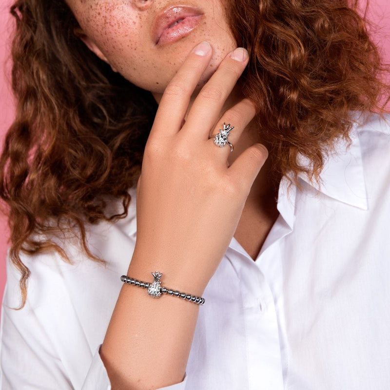 Piña Colada | Silber | Ananas-Armband mit Kristallen