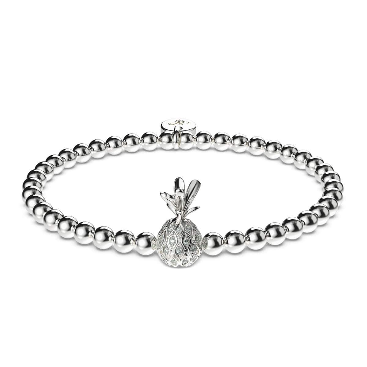 Piña Colada | Silber | Ananas-Armband mit Kristallen