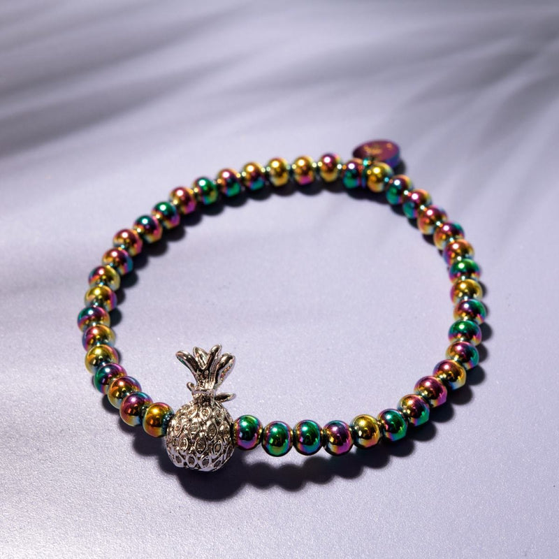 Pina Colada | Einhorn Silber | Kristall Ananas Armband