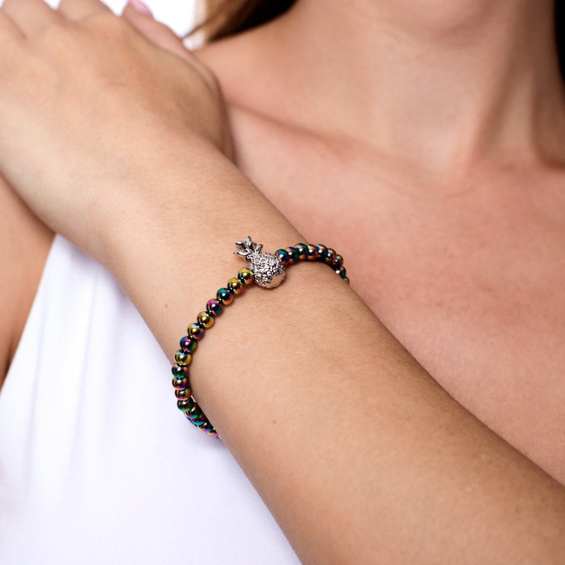 Pina Colada | Einhorn Silber | Kristall Ananas Armband