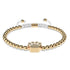 Pfote | 18 Karat Gold | Weiß | Kristallwelpen-Print | Makramee-Charmballa-Armband