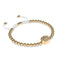 Pfote | 18 Karat Gold | Weiß | Kristallwelpen-Print | Makramee-Charmballa-Armband