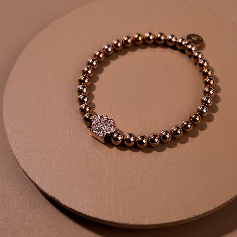 Pfote | 18 Karat Roségold | Kristallwelpen-Print