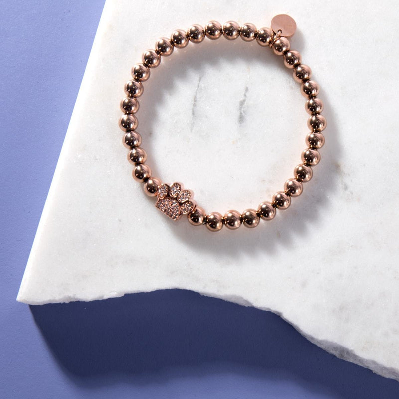 Pfote | 18 Karat Roségold | Kristallwelpen-Print