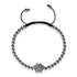 Pfote | Rotguss | Schwarz | Kristallwelpen-Print | Makramee-Charmballa-Armband