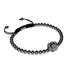 Pfote | Rotguss | Schwarz | Kristallwelpen-Print | Makramee-Charmballa-Armband