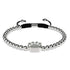 Pfote | Silber | Schwarz | Kristallwelpen-Print | Makramee-Charmballa-Armband