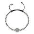 Pfote | Silber | Schwarz | Kristallwelpen-Print | Makramee-Charmballa-Armband