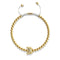 Kristall-Seekrabbe | 18 Karat Gold | Weiß | Makramee-Charmballa-Armband