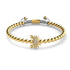 Kristall-Seekrabbe | 18 Karat Gold | Weiß | Makramee-Charmballa-Armband