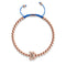 Kristall-Seekrabbe | 18 Karat Roségold | Blau | Makramee-Charmballa-Armband