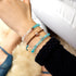 Kristall-Seekrabbe | 18 Karat Roségold | Blau | Makramee-Charmballa-Armband