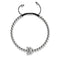 Kristall-Seekrabbe | Silber | Schwarz | Makramee Charmballa Armband