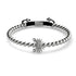 Kristall-Seekrabbe | Silber | Schwarz | Makramee Charmballa Armband