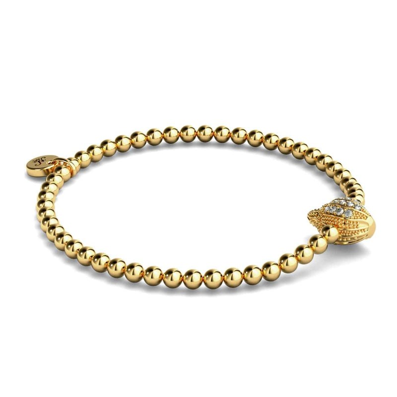 Isla | 18 Karat Gold | Kristall-Muschel-Charm-Armband