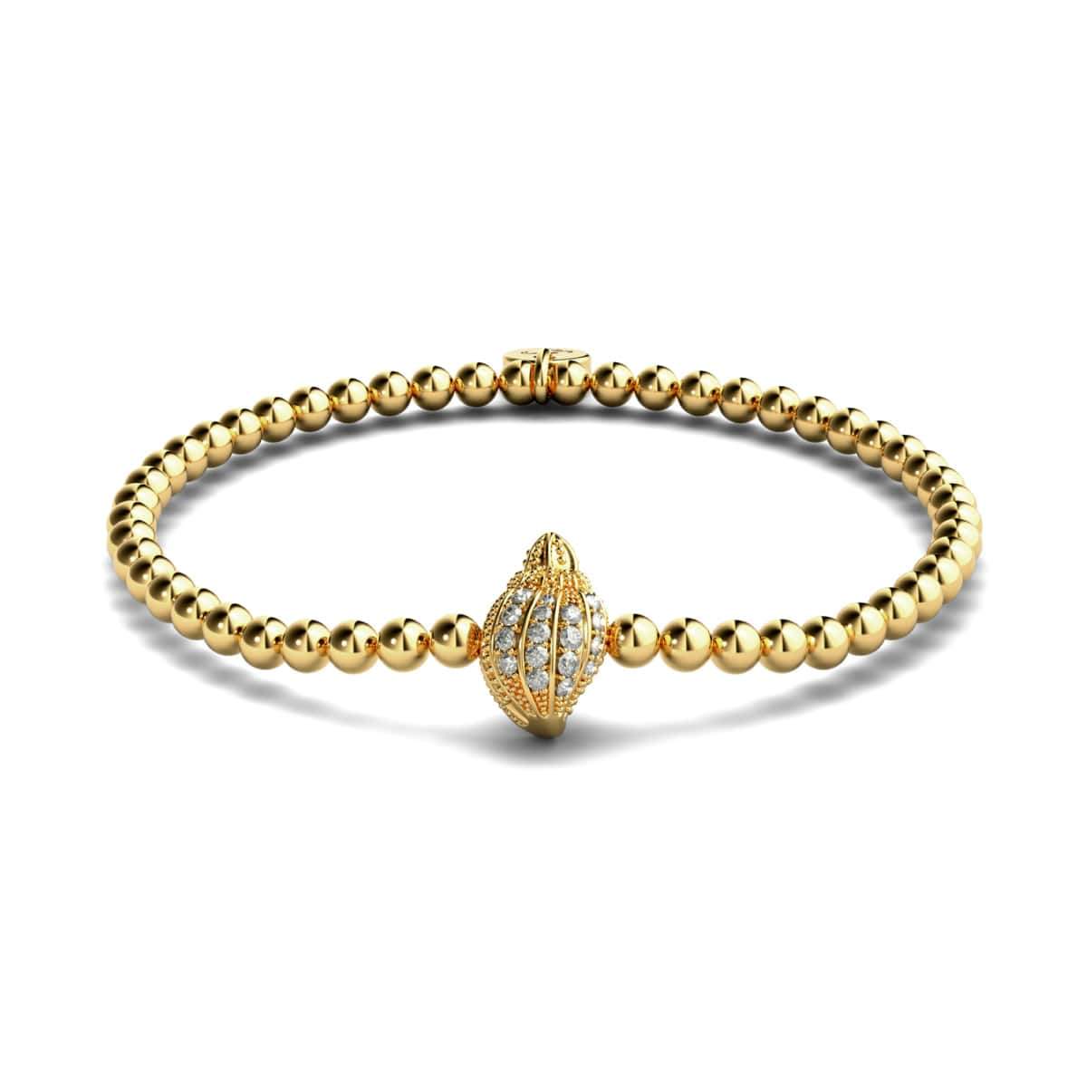Isla | 18 Karat Gold | Kristall-Muschel-Charm-Armband
