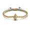 Isla | 18 Karat Gold | Makramee-Charmballa-Armband mit Kristall-Muschel