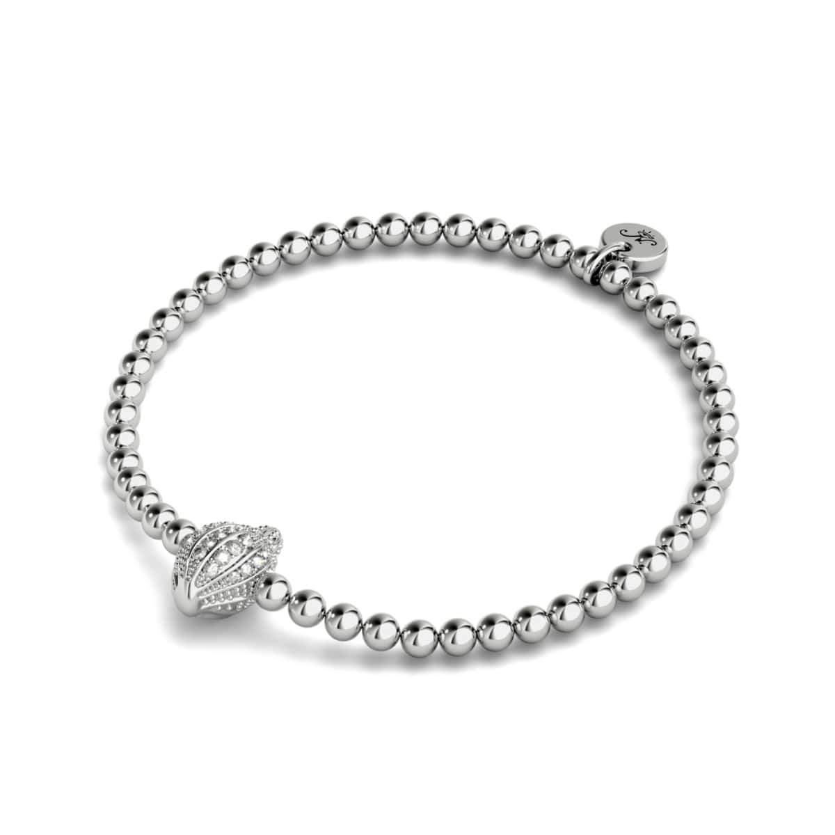 Isla | Silber | Kristall-Muschel-Charm-Armband