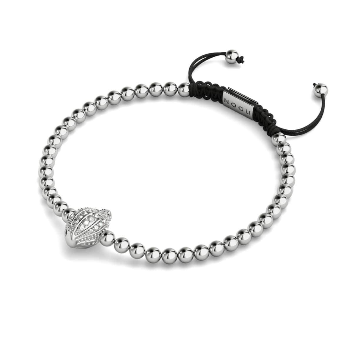 Isla | Silber | Kristall-Muschel-Makramee-Charmballa-Armband