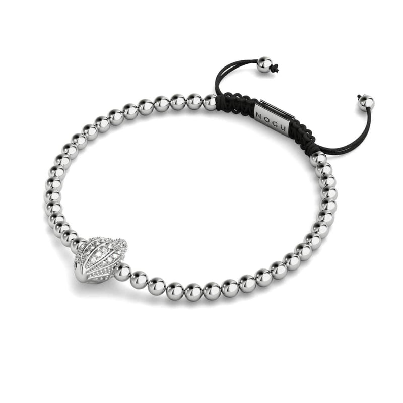 Isla | Silber | Kristall-Muschel-Makramee-Charmballa-Armband