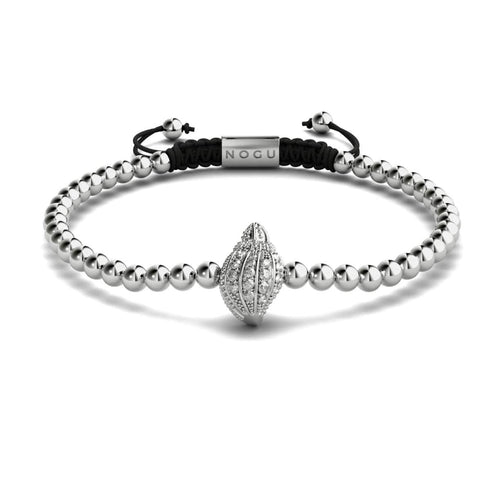 Isla | Silber | Kristall-Muschel-Makramee-Charmballa-Armband